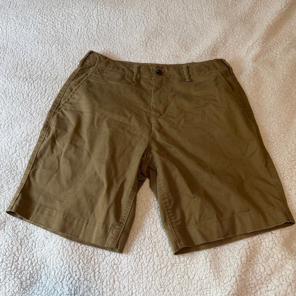 American Eagle Men's Flex Flat-Front Chino Shorts Khaki Brown Size 30